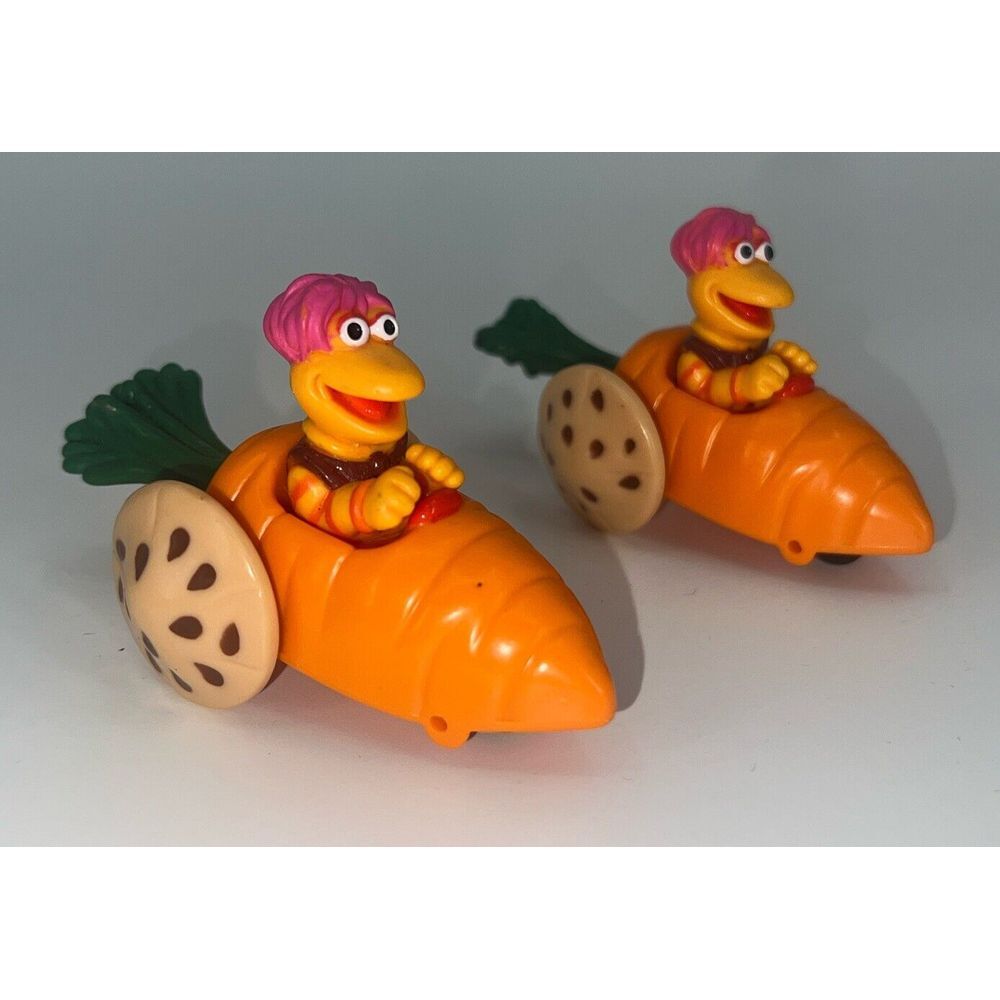 Vintage 1988 McDonalds Fraggle Rock Gobo In Carrot Car Happy Meal Toy Set Of 2